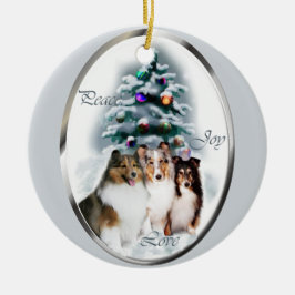 Ornamento De Cerâmica Presentes de Natal Shetland Sheepdog