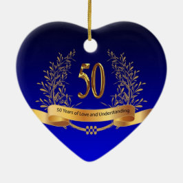 Ornamento De Cerâmica Presentes do 50º aniversário de casamento