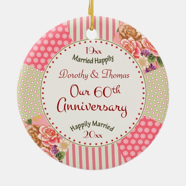 Ornamento De Cerâmica Presentes do Natal do aniversário da edredão do (Traseira)