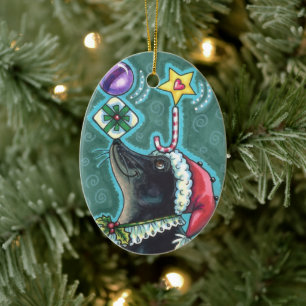 ORNAMENTO DE CERÂMICA PRESENTES E CANAS DE BALANÇO DO NATAL DE NATAL DE