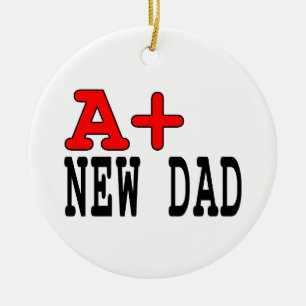 Ornamento De Cerâmica Presentes engraçados para novos papais: A+ Novo