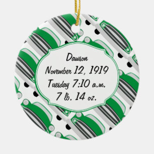 Ornamento De Cerâmica Presentes para Chá de Bebê do Carro Retro Sweet Gr