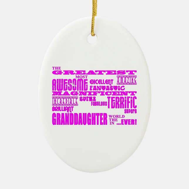 Ornamento De Cerâmica Presentes para netas: Grande neta (Frente)