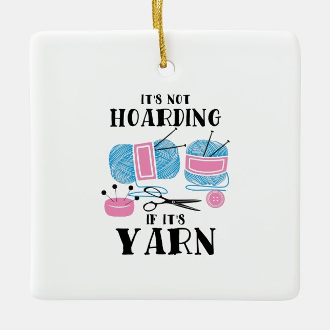 Ornamento De Cerâmica Presentes para tricô de crochê (Frente)