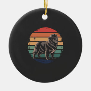 Ornamento De Cerâmica Presentes Retro Newfoundland Vintage Amante de Cãe