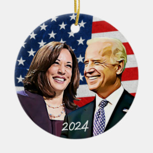Ornamento De Cerâmica Presidente Biden e VP Harris 2024 Eleições