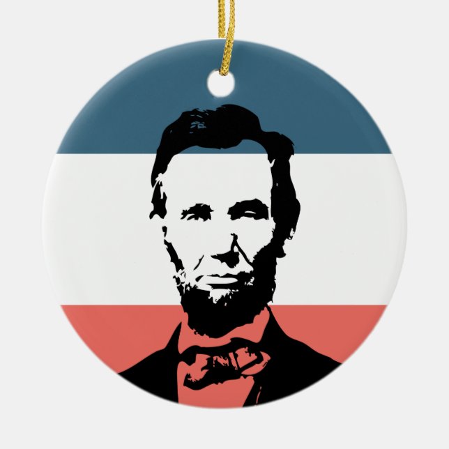 Ornamento De Cerâmica Presidente de Abraham Lincoln 16o (Frente)