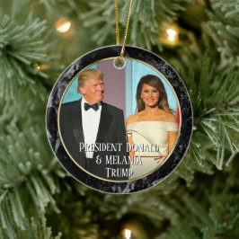 Ornamento De Cerâmica Presidente Donald Trump & Melania Eleganat Foto