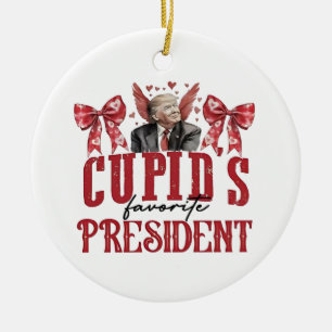 Ornamento De Cerâmica Presidente Favorito do Cupido no Dia dos Namorados
