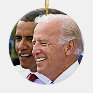 Ornamento De Cerâmica Presidente Obama e Vice-Presidente Biden