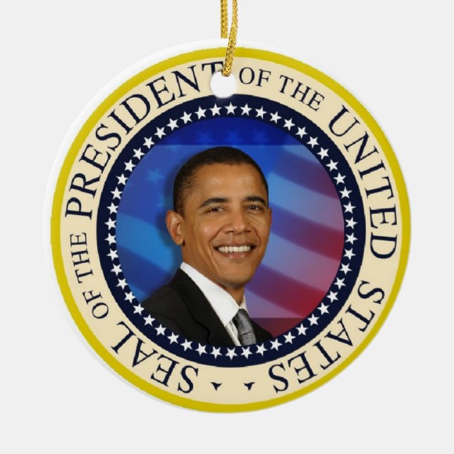 Ornamento De Cerâmica Presidente Obama Inauguração (Frente)