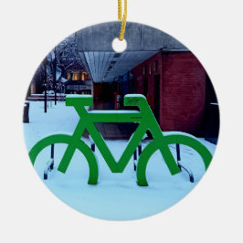 Ornamento De Cerâmica Preso na neve