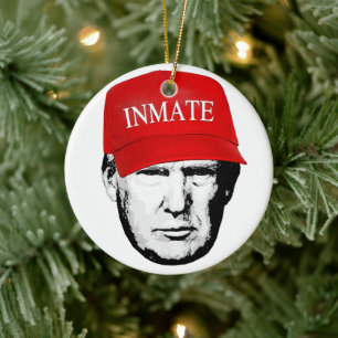 Ornamento De Cerâmica Preso Trump
