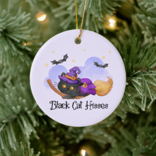 Ornamento De Cerâmica Presos de Gato Preto