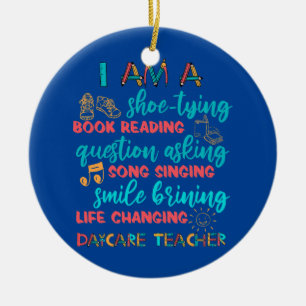 Ornamento De Cerâmica Prestador de Escolas Crianças Cuidam de Cuidados d