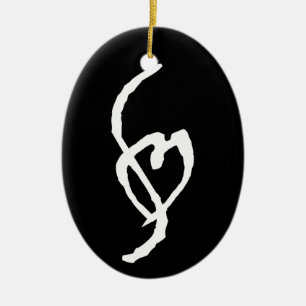 Ornamento De Cerâmica Preto do amor de Smuffin