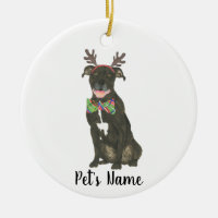 Preto Personalizado Pitbull Staffy Antlers Bowtie