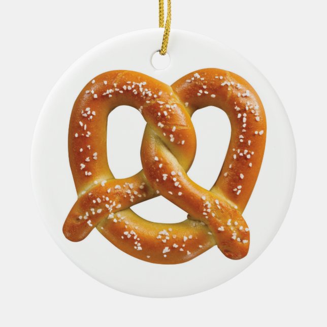 Ornamento De Cerâmica Pretzel alemão (Frente)