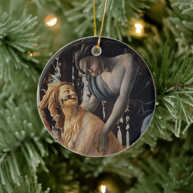 Ornamento De Cerâmica Primavera, Clóris e Zéfiro, Sandro Botticelli (Árvore)