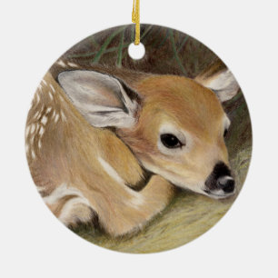 Ornamento De Cerâmica Primavera Fawn