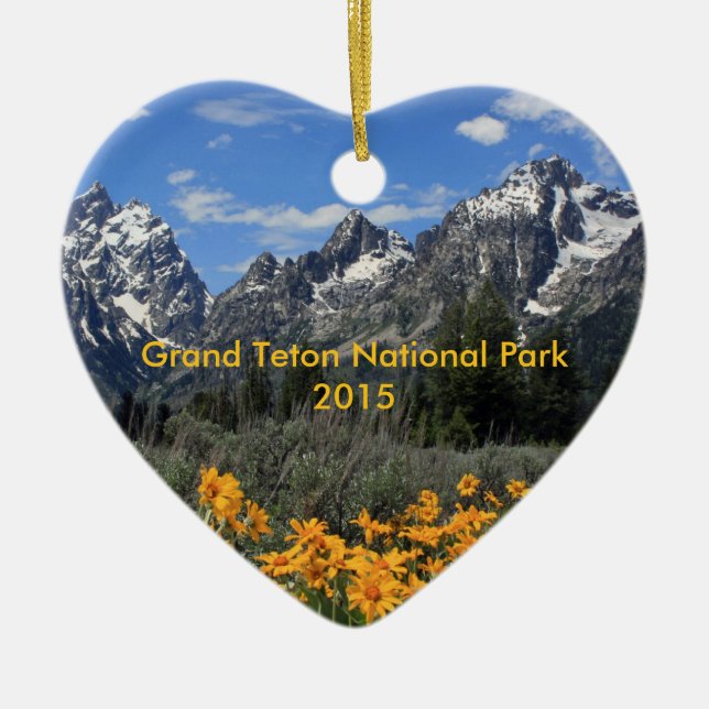 Ornamento De Cerâmica Primavera no parque nacional grande de Teton (Frente)