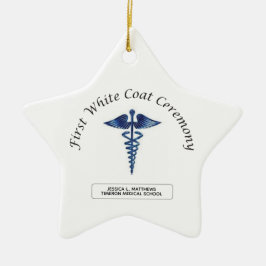Ornamento De Cerâmica Primeira Cerimônia de Casaco Branca de Enfermagem