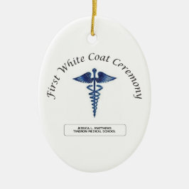 Ornamento De Cerâmica Primeira Cerimônia de Casaco Branca de Enfermagem