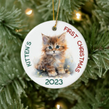 Primeira Design de Natal de Kitten Personalizado