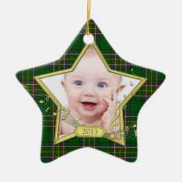 Ornamento De Cerâmica Primeira Estrela de Natal Irlandesa Tartan