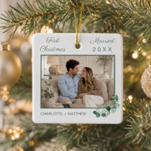 Primeira foto de Natal casados com verde claro