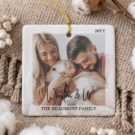 Ornamento De Cerâmica Primeira Foto de Natal de Estimação Personalizada 
