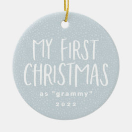 Ornamento De Cerâmica Primeira foto personalizada de Natal da avó