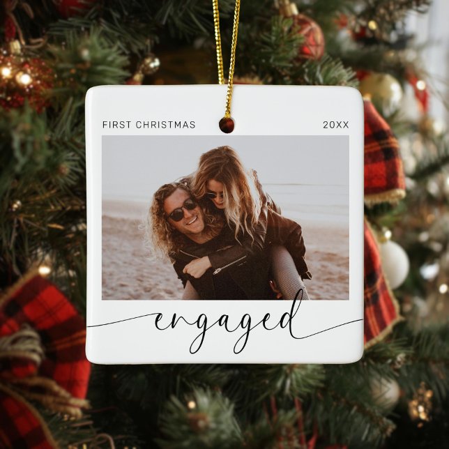 Ornamento De Cerâmica Primeira Maneira de Natal Engajada (Criador carregado)