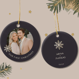 Ornamento De Cerâmica Primeira Ornação de Natal Personalizada