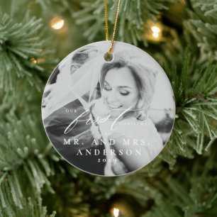 Ornamento De Cerâmica Primeira Ornamentação de Natal Casada