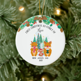 Ornamento De Cerâmica Primeira Reindeer de Natal Personalizada