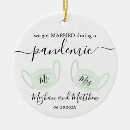 Ornamento De Cerâmica Primeiras máscaras de quarentena de pandemia de Ca