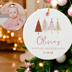 Ornamento De Cerâmica Primeiro aniversario Rosa de inverno Onderland Gir