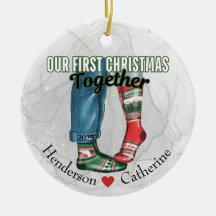 Primeiro Casal de Natal Juntos nas Meias