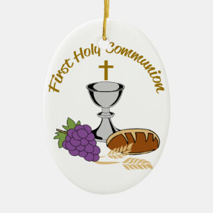 ORNAMENTO DE CERÂMICA PRIMEIRO COMUNHÃO SANTAMENTE