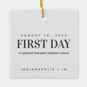 Ornamento De Cerâmica Primeiro Dia da Escola Assistente de Terapia Físic