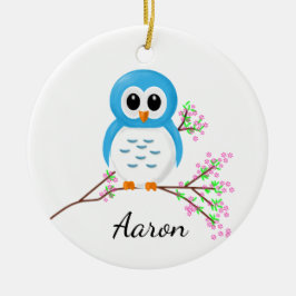 Ornamento De Cerâmica Primeiro dia do jardim de infância, coruja dos