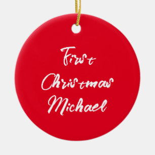 Ornamento De Cerâmica Primeiro Natal Bebê Sua Própria Fotografia