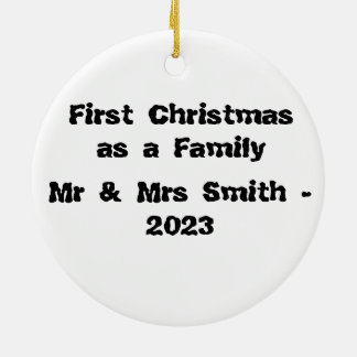 Ornamento De Cerâmica Primeiro Natal Belos Designs de Natal