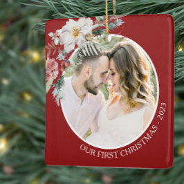 Ornamento De Cerâmica Primeiro Natal Botânico