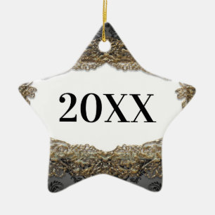 Ornamento De Cerâmica Primeiro Natal brilhante