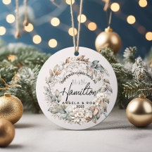 Primeiro Natal Casado com Folha Floral
