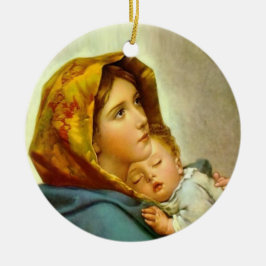 Ornamento De Cerâmica Primeiro Natal Casado com Natal Católico