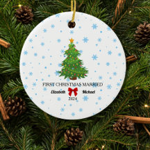 Primeiro Natal Casado com o Casal Personalizado de