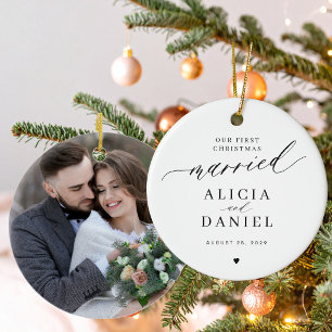 Ornamento De Cerâmica Primeiro Natal casado foto moderna